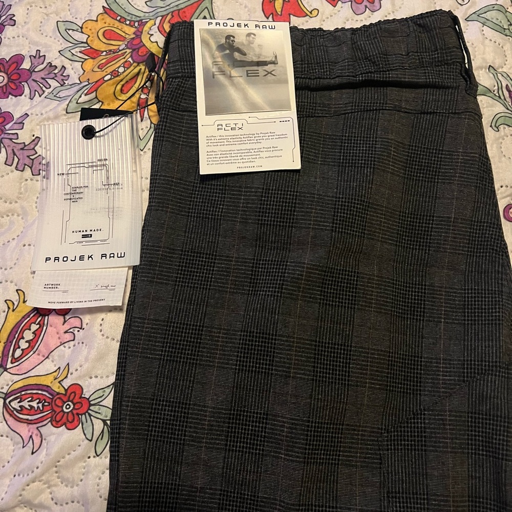 Propel Raw-Acti Flex.  Size:Lg.  Charcoal Plaid. Stretch waist.  Brand new.